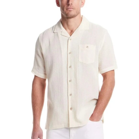 NEW Weatherproof Vintage Linen Men's XXL White Short Sleeve  Button Up  Shirt - Picture 1 of 7